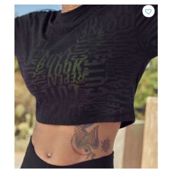 Fabletics Massy Arias Alivia Black Burnout Tee Large - Picture 5 of 5